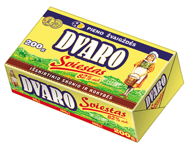 Sweet cream butter DVARO, 82%, 200 g