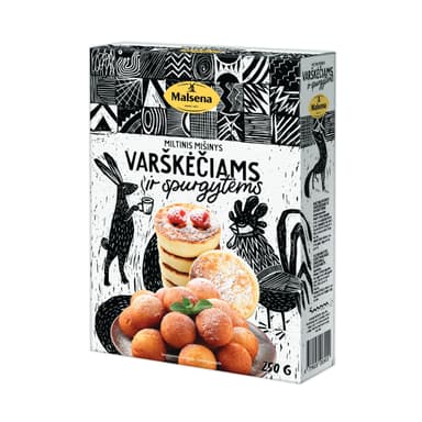 Miltinis mišinys varškėčiams ir spurgoms MALSENA, 250g