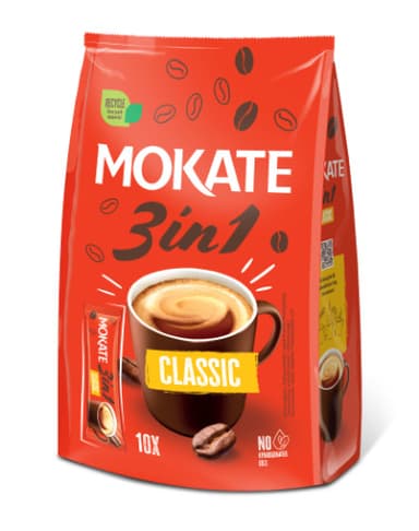 Instant coffee drink MOKATE 3in1 Classic, in a bag, 10 x 17g