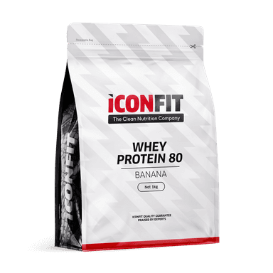 Išrūgų baltymų milteliai ICONFIT, bananų skonio, 1 kg