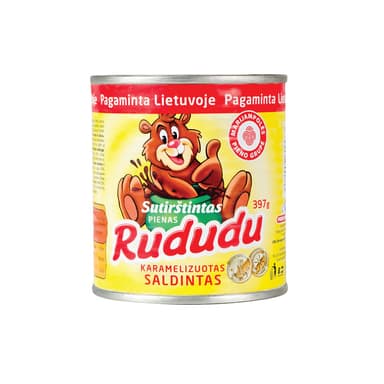 Sweetened evaporated caramelized milk RUDUDU, 8 %, 397 g