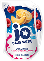 Yogurt with raspberries and melons JO, 2.4% fat, 900 g