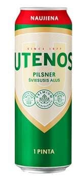 Alus UTENOS Pilsner, 4,6 %, 0,568 l, skardinė D