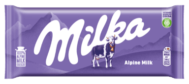 Milk chocolate bar Milka Alpine Milk, 100 g