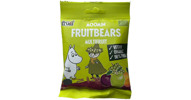 Fruit-flavored gummy bears, organic