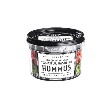 Sun-dried tomato and basil hummus