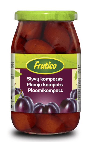 Plum compote FRUTICO, 870 / 390 g
