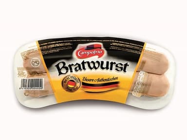 Boiled pork sausages Bratwurst CAMPOFRIO, a.r., 260 g, 3pcs