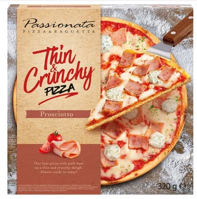 Šaldyta pica PASSIONATA Prosciutto, su kiaulienos kumpiu, sūriu. 320 g