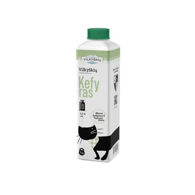 Kefir VILKYSKIU, 2.5% fat, 1 kg of tetratop