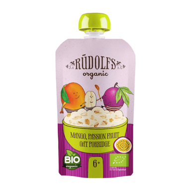 Avižinė košė su mangais ir pasiflorais, nuo 6 mėn., ekologiška