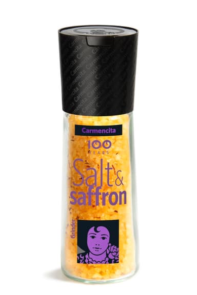 Mediterranean salt CARMENCITA, with saffron, in a grinder, 103 g