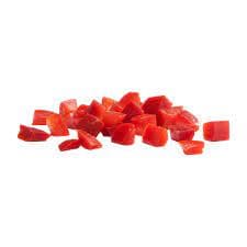 Šaldyta raudona paprika, kubeliais, 10x10 mm, 2,5 kg