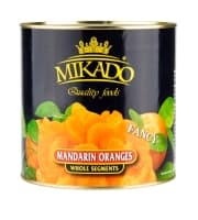 Canned mandarins MIKADO, in light syrup, 2,5 kg/ 1,5 kg