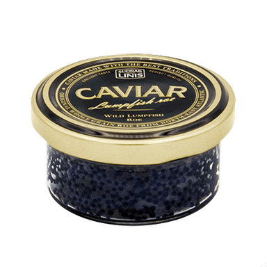 Black wild fish roe in a SUDRABLINIS glass jar, 50 g