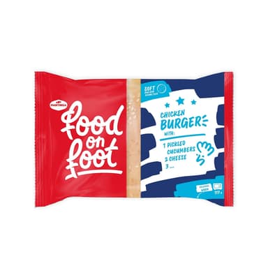 Burger with chicken cutlet and pickles, vending, 220 g