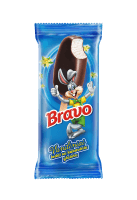 BRAVO vaniliniai ledai su kakaviniu glaistu, 120 ml