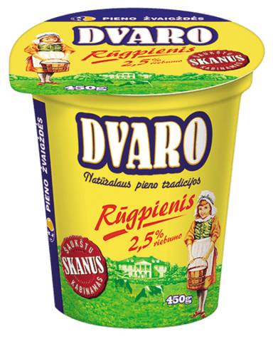 DVARO vinegary milk,  2,5%, 450 g