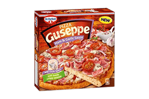 Frozen pizza with ham and garlic sauce GUSEPPE 440g