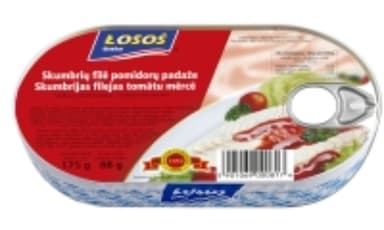 Mackerel fillets in tomato sauce, 175 g, E/O