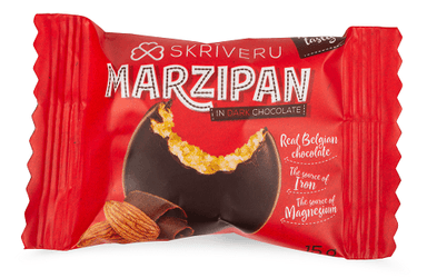 Marzipan candies with dark chocolate