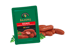 BAJORŲ DŪMO karštai rūkytos dešrelės 500g