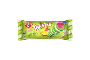 Lemon, strawberry, and pineapple flavored fruit ice TWISTER GREEN, 80ml