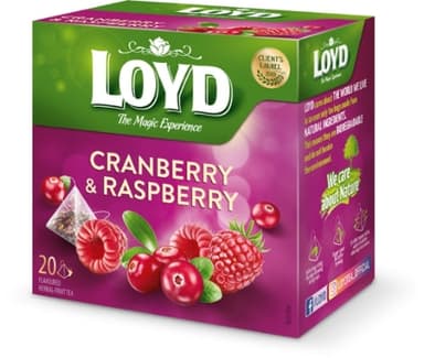Fruit tea drink LOYD, cranberry and raspberry flavor, 20 x 2g