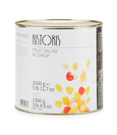 Fruit salad RISTORIS, in syrup, 2650 g/ 1500 g