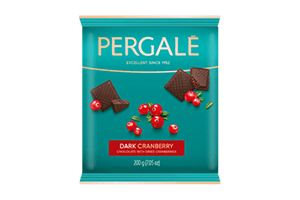 PERGALĖ Dark Chocolate with Cranberry Pieces, 200g