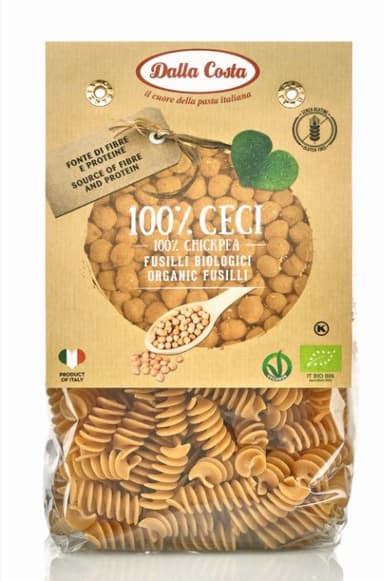 Organic chickpea pasta DALLA COSTA Fusilli, 250 g LT-EKO-001