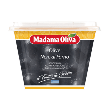 Black dried olives with spices