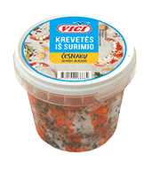 Large VIČI surimi shrimp in garlic-flavored oil, 320 g