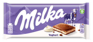 Milk chocolate MILKA, fromthe Alps milk with yogurt filling100g