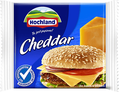 Hochland Cheddar Processed Cheese, sliced, 130 g
