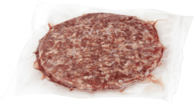 Frozen minced meat beef burger, dry aged, 150 g