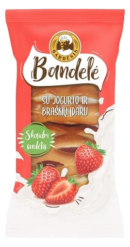 Buns PREMIUM with yougurt and strawberry filling, 100 g