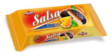 Biscuits PRIMART Salsa, glazed, with orange filling, 130 g