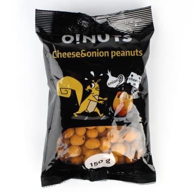 Peanuts O!NUTS, cheese and onion flavor, 150 g