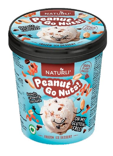 NATURLI Valgomieji ledai su žemės riešutais, karamele ir šokoladu, 500 ml