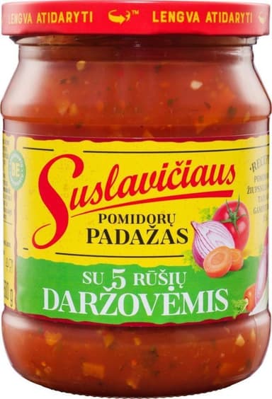 Tomato sauce SUSLAVIČIAUS, with 5 types of vegetables, 500 g
