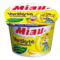 Organic cottage cheese with bananas MIAU, fat 6%, 100 g