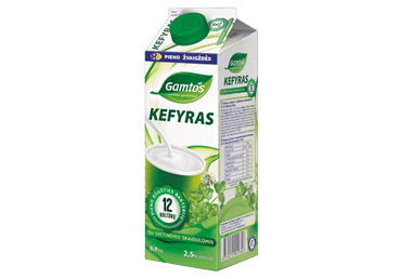 Kefir GAMTOS, 2.5%, with 12 bacteria and dietary fiber, 900 g