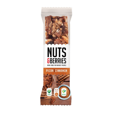 Organic pecan nut and cinnamon bar