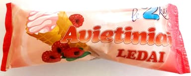 Raspberry flavor ice cream LE2KAS, in a cone, 200 ml/ 100 g