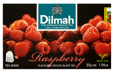 DILMAH raspberry-flavored black tea, 20 pcs.