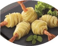 Krevetės, bulvės apvalkale, 25g x 10vnt., 250g