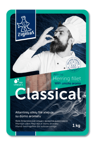 Herring fillet in oil smoke taste, 1 kg