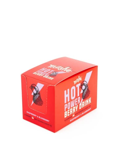 Energetic raspberry and blueberry puree MASHIE HOT POWER, 15 pcs.