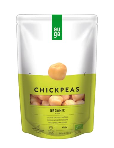Chickpeas in brine AUGA ORGANIC, 400 g /240 g LT-EKO-001